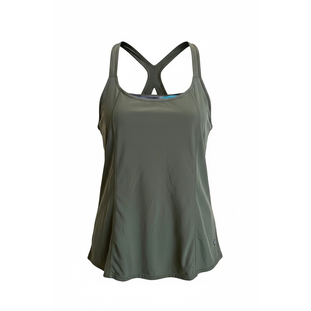 prAna Women's XS Olive Green Athletic Tank Top Built In Bra Racerback Yoga